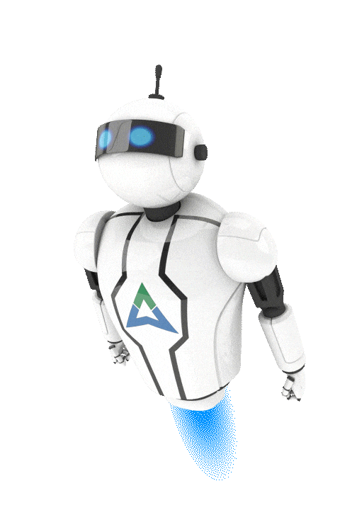 Animated robot mascot